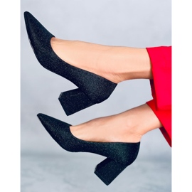 Zapatos de salón negros con tacón en bloque Coella 2