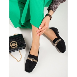 Mocasines mujer ante con cristales Shelovet negro 1
