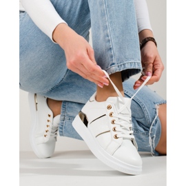 Zapatillas deportivas de mujer blancas y doradas Zapatillas Shelovet blanco 1