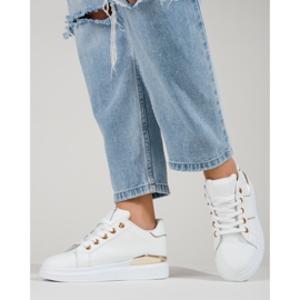 Zapatillas deportivas de mujer blancas y doradas Zapatillas Shelovet blanco 2