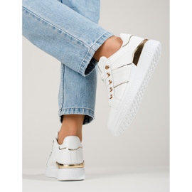 Zapatillas deportivas de mujer blancas y doradas Zapatillas Shelovet blanco 3