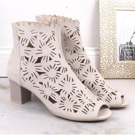 M. DASZYŃSKI Botas peep toe caladas primavera mujer beige M.Daszyński MR1954-10 5