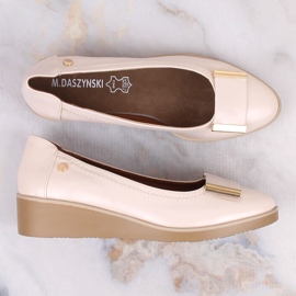 M. DASZYŃSKI Zapatos de salón mujer cuña beige M.Daszyński MR2265-4 6