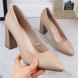 Zapatos de salón de mujer en punta beige de Sergio Leone PB217 4