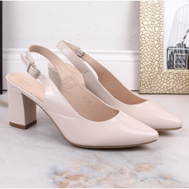 Sandalias mujer charol beige Sergio Leone SK162 5
