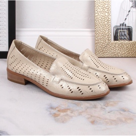 Zapatos mujer calados dorado brillante Potocki SZ12075 5