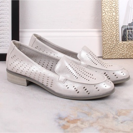 Zapatos mujer calados plata brillo Potocki SZ12075 5