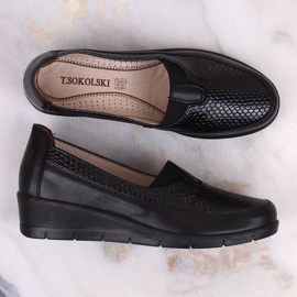 Zapatos cuña mujer slip-on negros T.Sokolski W23-481 7