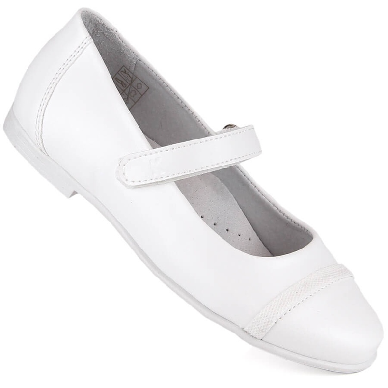 Bailarina niña para comunión con velcro blanco Kornecki 6492 1