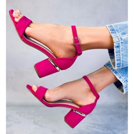 BM Sandalias tacón Dicarlo ante fucsia rosado 3