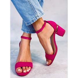 BM Sandalias tacón Dicarlo ante fucsia rosado 4