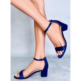 Sandalias de tacón bajo de Clarence Blue azul 2