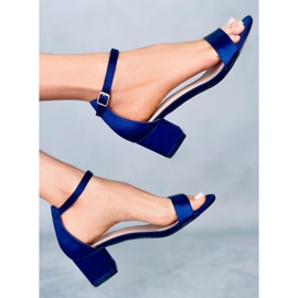 Sandalias de tacón bajo de Clarence Blue azul 5