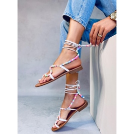 Seastar Botas romanas con cuentas de Megh White blanco 5