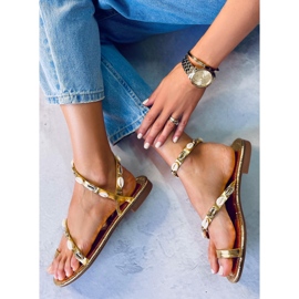 Seastar Chanclas Askren Gold con conchas dorado 5