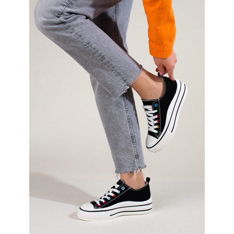 Deportivas mujer plataforma Shelovet negro 2