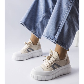 Deportivas Charpentier plataforma beige 1