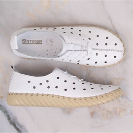 Zapatos mujer piel calados cómodos blanco Artiker 48C0567 7