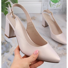Sandalias de mujer en el puesto beige perla Sergio Leone SK162 4