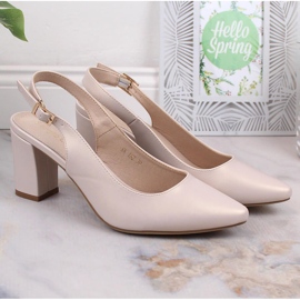 Sandalias de mujer en el puesto beige perla Sergio Leone SK162 5