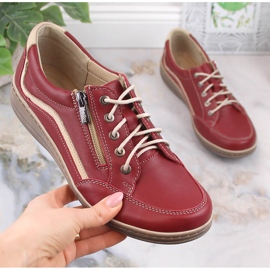 Zapatos mujer piel comodos rojo Helios 411 5