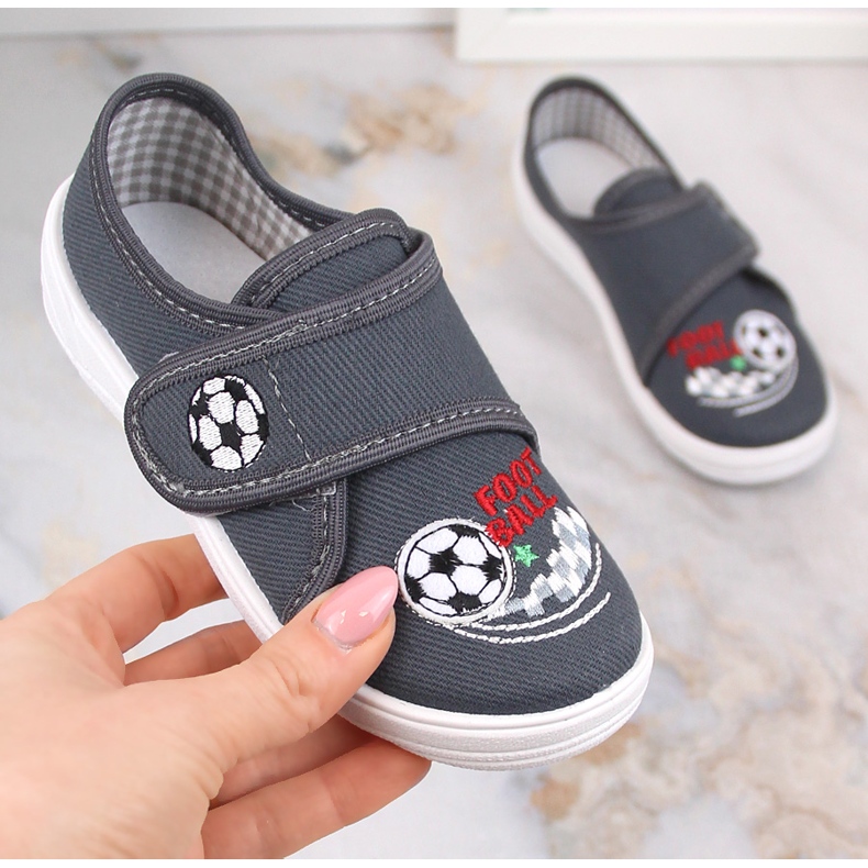 Nazo N019BFW velcro colegial zapatillas zapatillas zapatillas gris 1