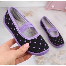 Bailarinas para niña para jardín de infantes y escuela slip-on Nazo N006ABW negro 3