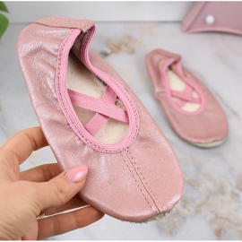 Bailarinas de piel niña para bailar con gomas rosa Nazo NB02 rosado 1
