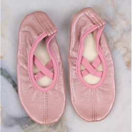 Bailarinas de piel niña para bailar con gomas rosa Nazo NB02 rosado 2