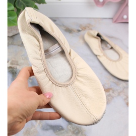 Bailarinas mujer piel con elasticos beige Nazo NB02 1