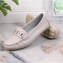 Mocasines de mujer en piel con cadena en crudo Filippo DP4547 7