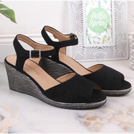 Sandalias mujer cuña ante negro Potocki SZ12100 5