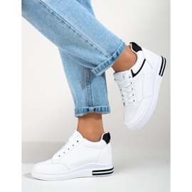 Deportivas blancas con cuña oculta de Shelovet blanco 3