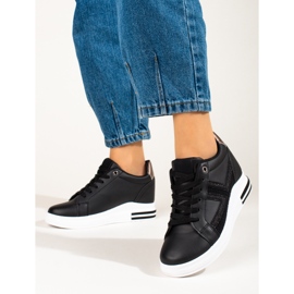 Deportivas blancas con cuña oculta de Shelovet negro 2