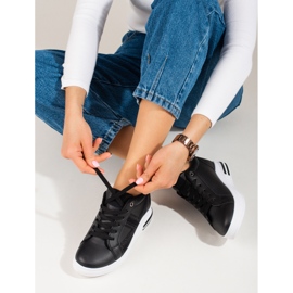 Deportivas blancas con cuña oculta de Shelovet negro 1