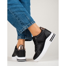 Deportivas blancas con cuña oculta de Shelovet negro 3