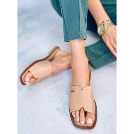 Zapatilla beige de mujer 3526 Camel 5