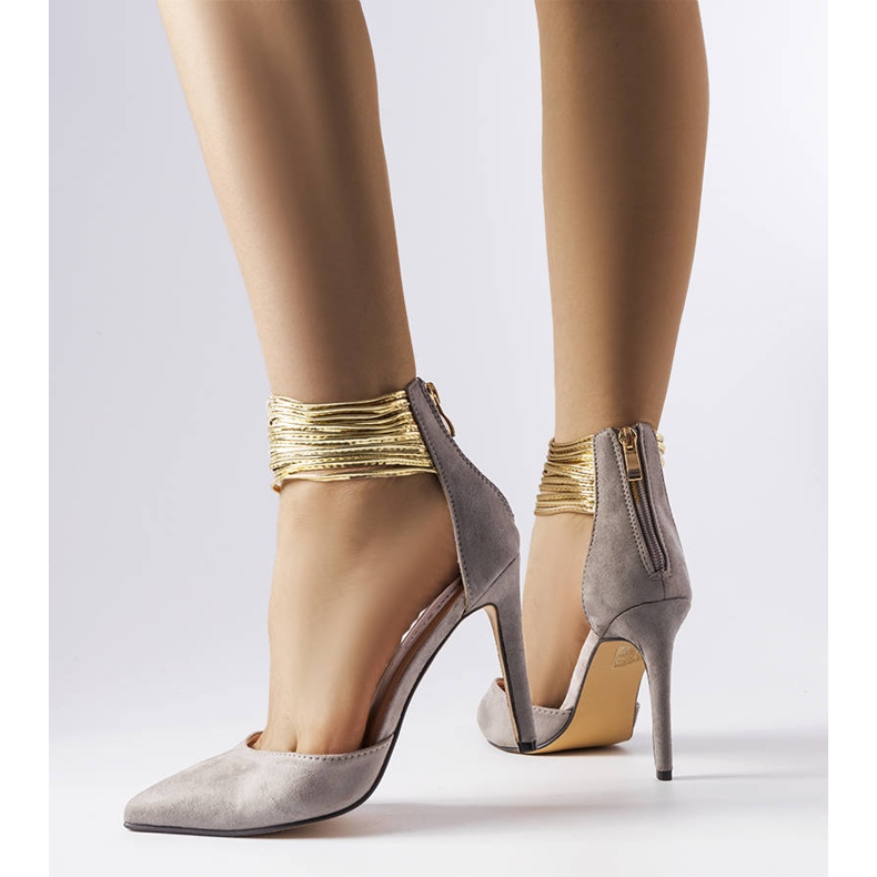 Alfileres grises con rayas doradas de Dulin 1 Alfileres grises con rayas doradas de Dulin 1