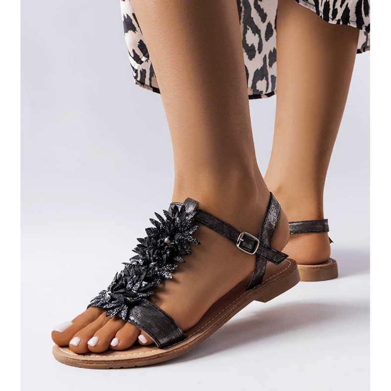 PA1 Sandalias negras metalizadas Richard negro 1