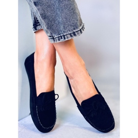 Mocasines negros clásicos de mujer 77-202 Negro 4