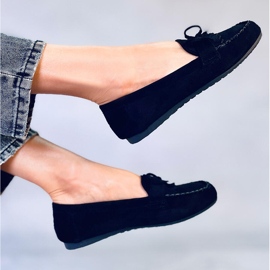 Mocasines negros clásicos de mujer 77-202 Negro 5