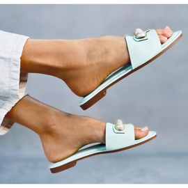 Pantuflas con perlas menta 55-37 LT.VERDE 5