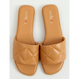 Pantuflas acolchadas Cray Camel para mujer beige 1