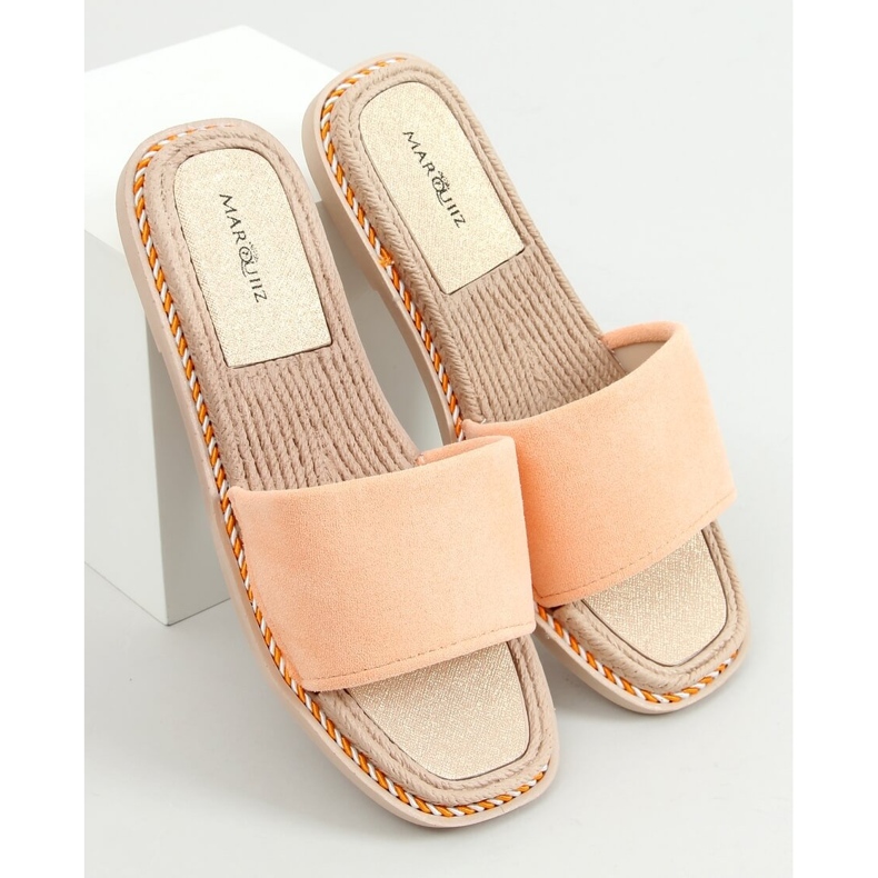 Pantuflas de mujer Daniels Orange en ante naranja 1