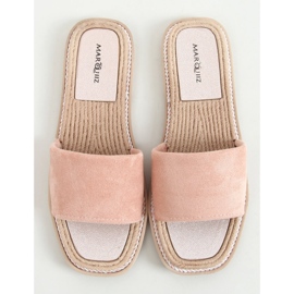 Zapatillas casa de mujer Daniels Pink en ante rosado 1