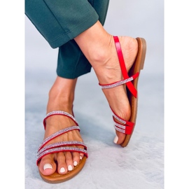 PA1 Corso Sandalias rojas con circonitas rojo 2