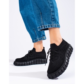 Deportivas mujer tejido Shelovet negro 2