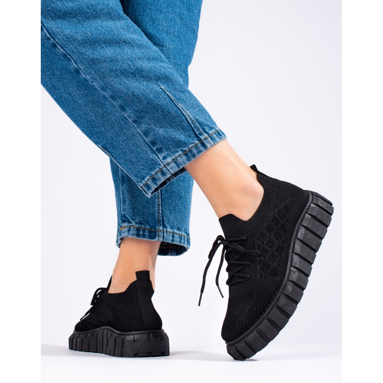 Deportivas mujer tejido Shelovet negro 1