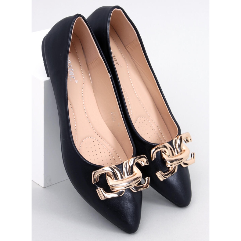 Seastar Elegantes bailarinas con hebilla de Simona Black negro 1