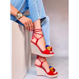 Sandalias de cuña rojas YY27P Rojo 7